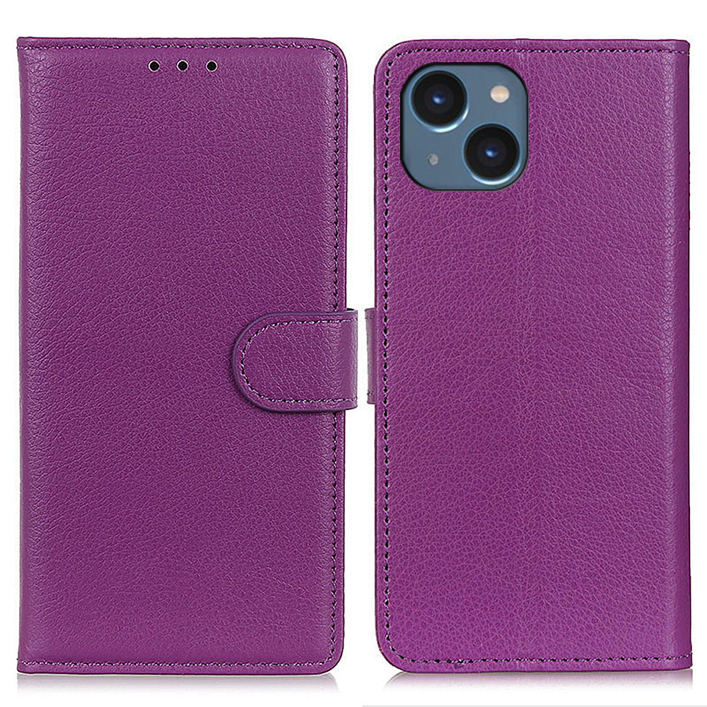 For iPhone 15 Anti-Scratch Litchi Texture Phone Case Wallet Stand PU Leather Protective Shell For iPhone 15 Anti-Scratch Litchi Texture Phone Case Wallet Stand PU Leather Protective Shell